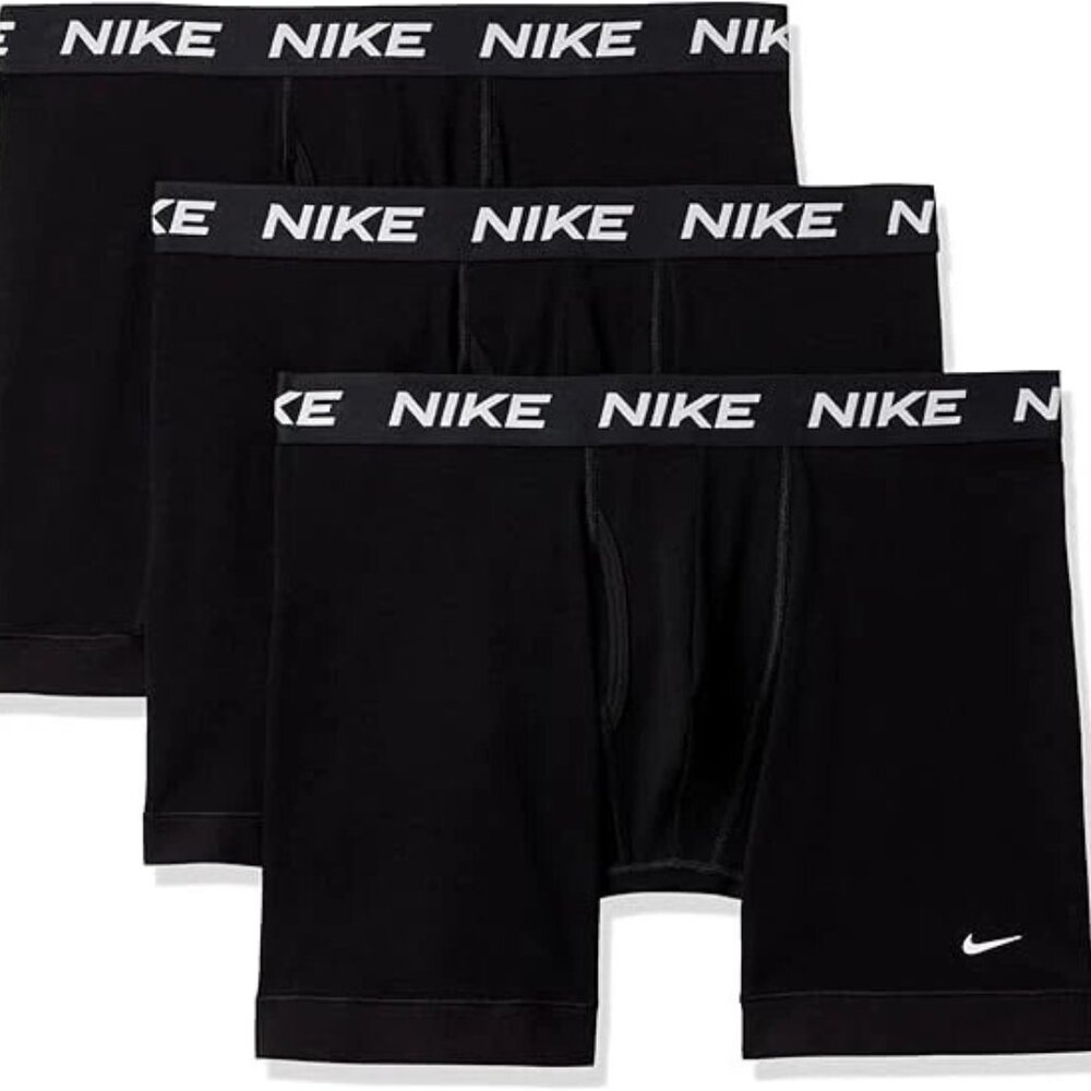Nike Everyday Cotton Stretch Dri-Fit Boxer Briefs 3 Pack Black Small